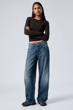 AMPLE LOW WAIST LOOSE WIDE LEG JEANS|Weekday Discount