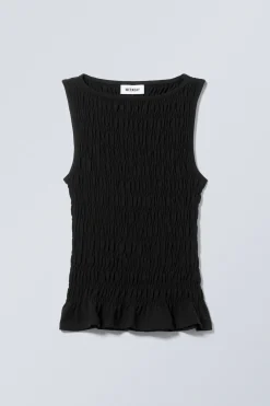 ANNIE – GESMOKTES TOP MIT U-BOOT-AUSSCHNITT|Weekday Online