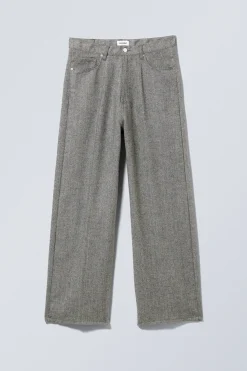 ASTRO – BAGGY-HOSE MIT FISCHGRÄTMUSTER|Weekday Cheap