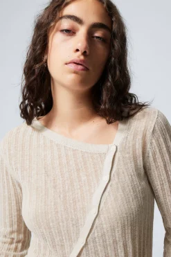 ASYMMETRISCHER CARDIGAN AUS LEINENMISCHUNG|Weekday New