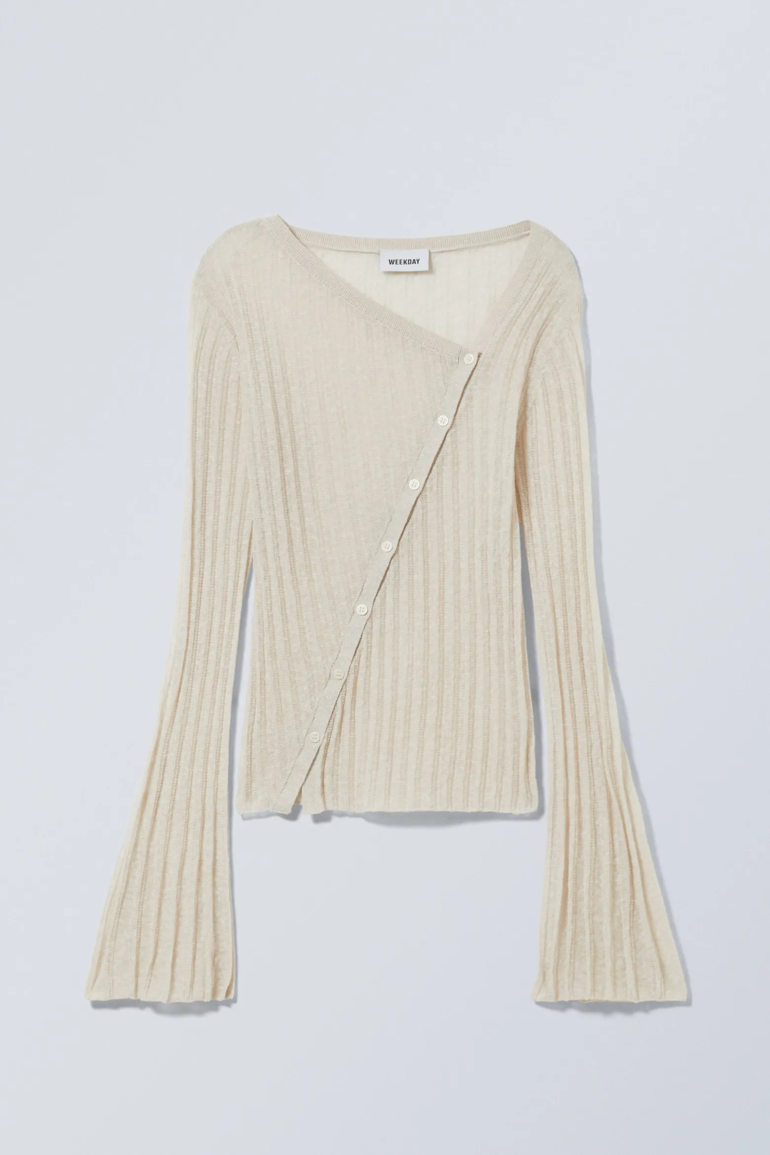 ASYMMETRISCHER CARDIGAN AUS LEINENMISCHUNG|Weekday New