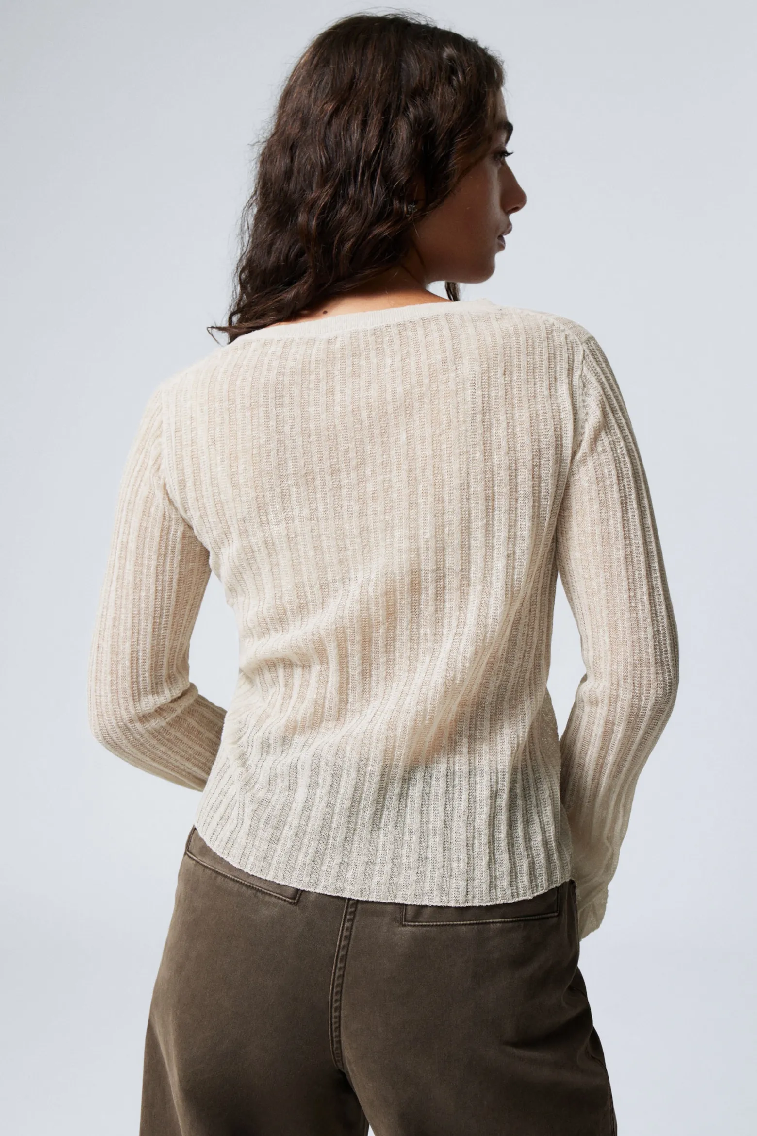 ASYMMETRISCHER CARDIGAN AUS LEINENMISCHUNG|Weekday New