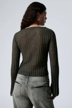 ASYMMETRISCHER CARDIGAN AUS LEINENMISCHUNG|Weekday Online