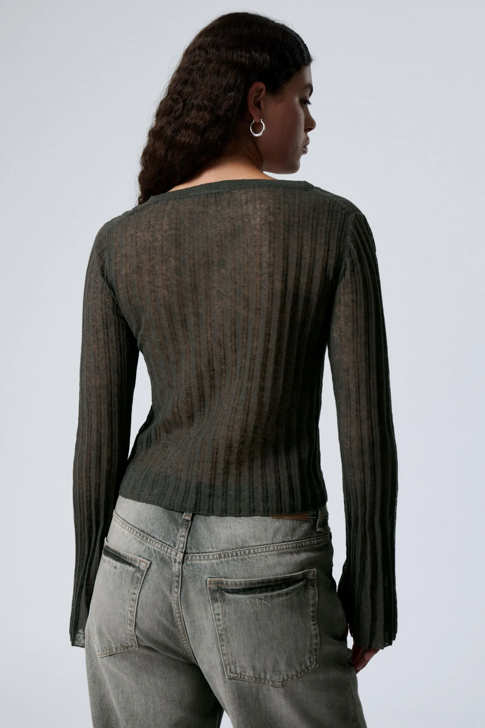 ASYMMETRISCHER CARDIGAN AUS LEINENMISCHUNG|Weekday Online
