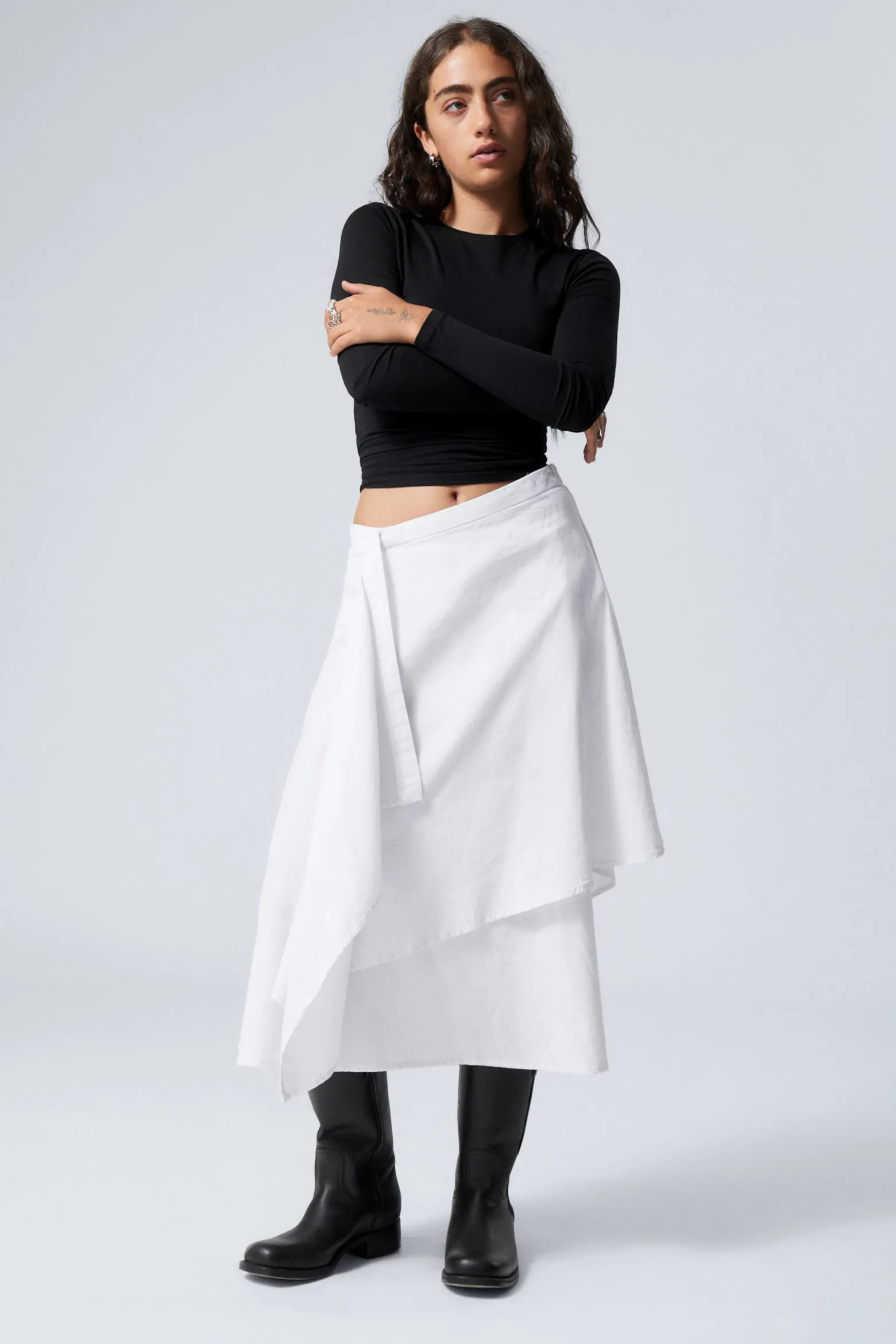 ASYMMETRISCHER WICKELROCK AUS LEINENMIX|Weekday Clearance