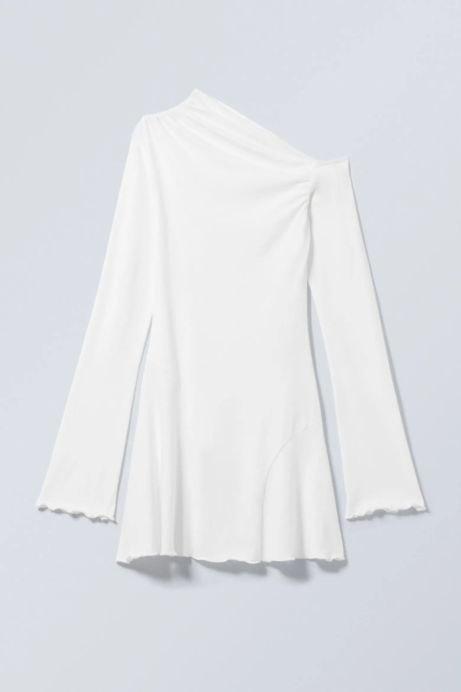 ASYMMETRISCHES BAUMWOLL-MINIKLEID MIT DRAPIERUNG|Weekday Sale