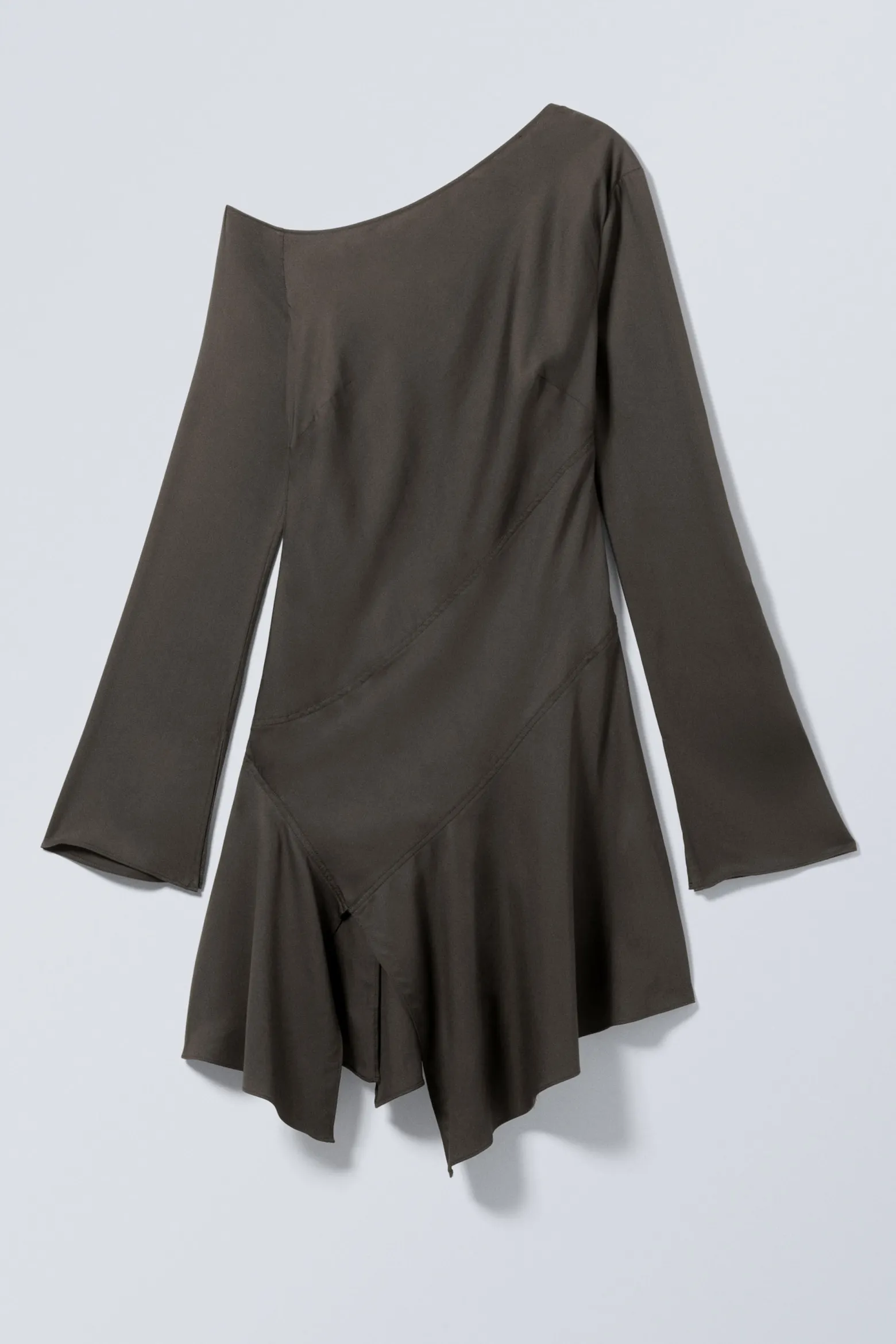 ASYMMETRISCHES MINIKLEID MIT LANGEN ÄRMELN|Weekday Sale
