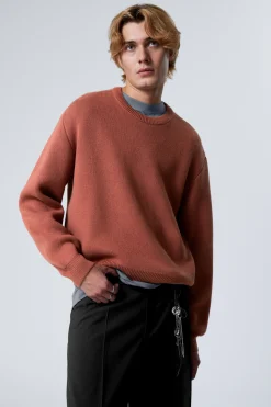 BAUMWOLL-STRICKPULLOVER MIT NORMALER PASSFORM|Weekday Hot