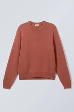 BAUMWOLL-STRICKPULLOVER MIT NORMALER PASSFORM|Weekday Hot