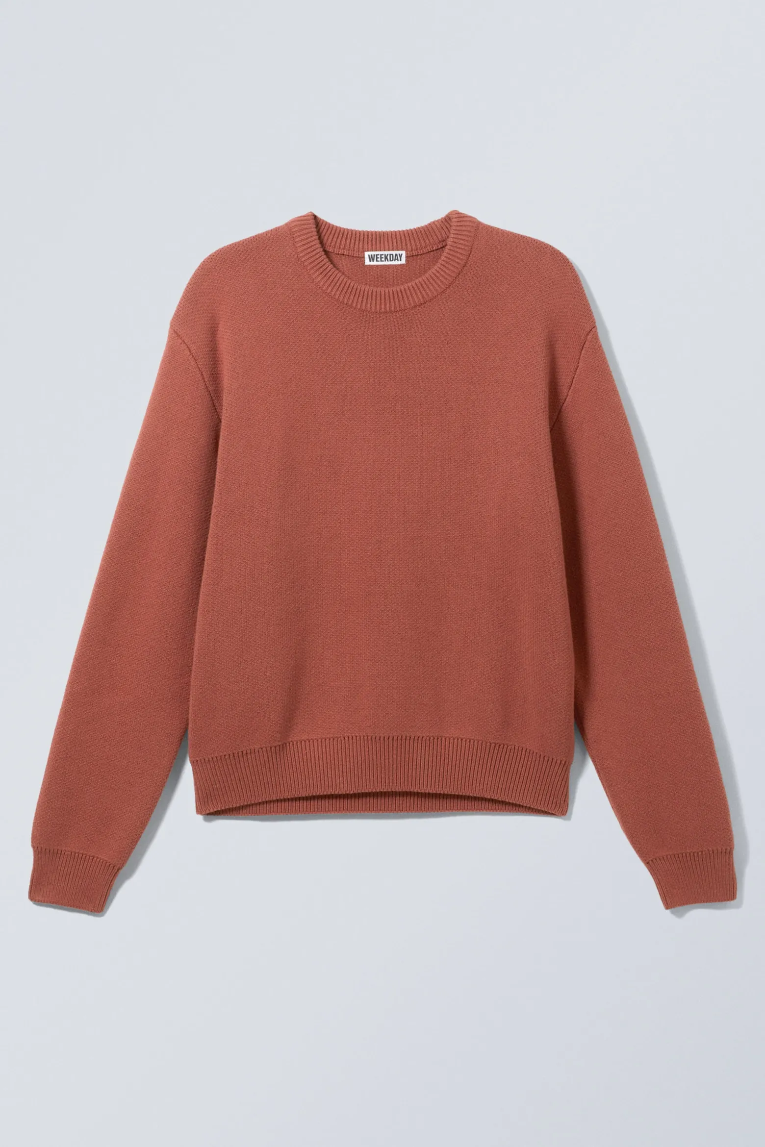 BAUMWOLL-STRICKPULLOVER MIT NORMALER PASSFORM|Weekday Hot