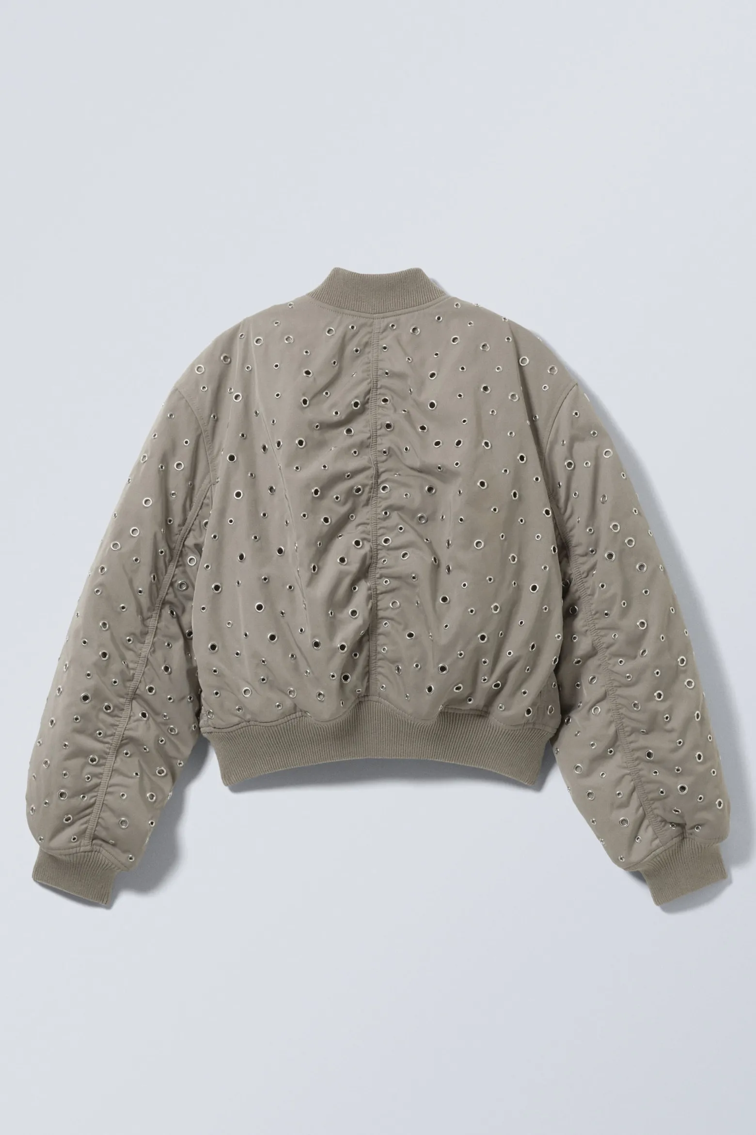 CROPPED EYELET BOMBER JACKET|Weekday Discount