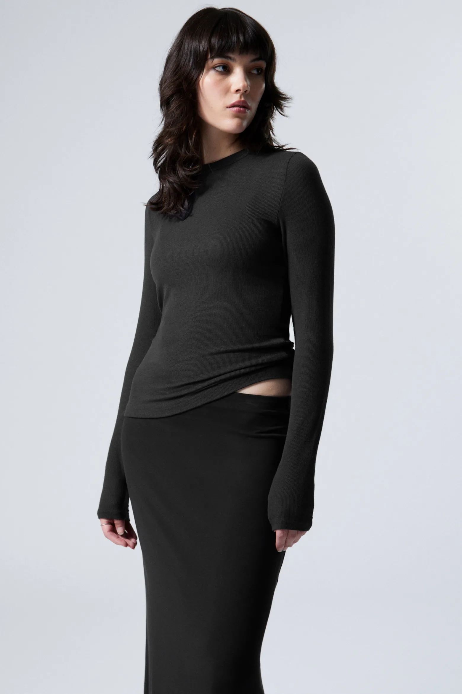 DÜNNES, GERIPPTES LONGSLEEVE|Weekday Online