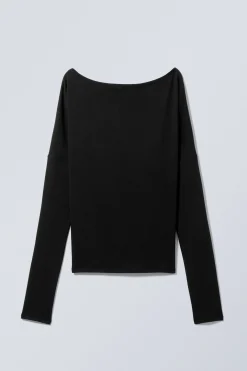 DRAPIERTES LANGÄRMELIGES LYOCELL-TOP|Weekday Fashion