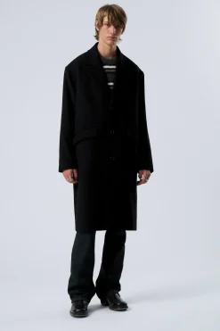 EINREIHIGER MANTEL AUS EINER WOLLMISCHUNG|Weekday New