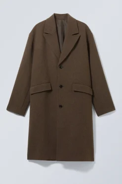 EINREIHIGER MANTEL AUS EINER WOLLMISCHUNG|Weekday Cheap