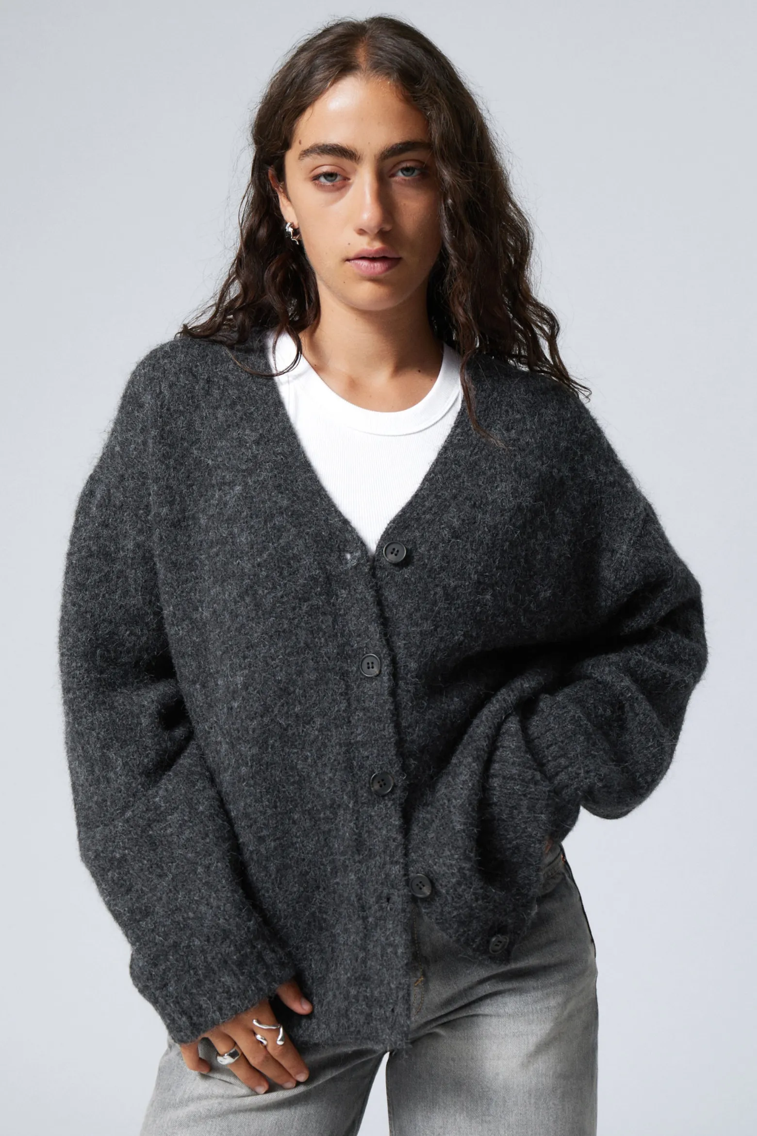 EINREIHIGER STRICK-CARDIGAN|Weekday Shop