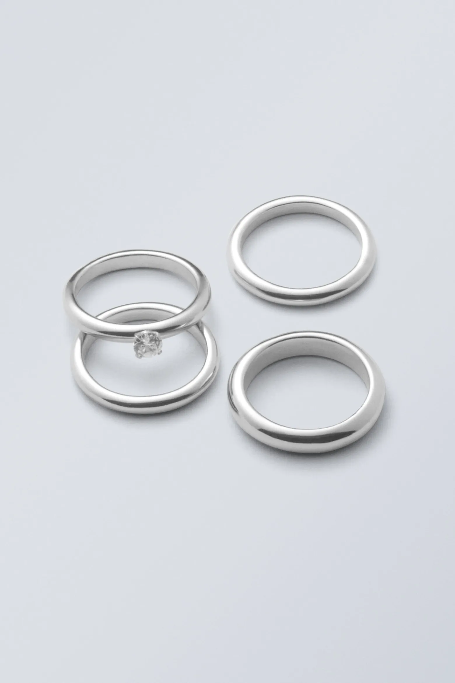 4ER-PACK CRUSH-RINGE|Weekday Discount
