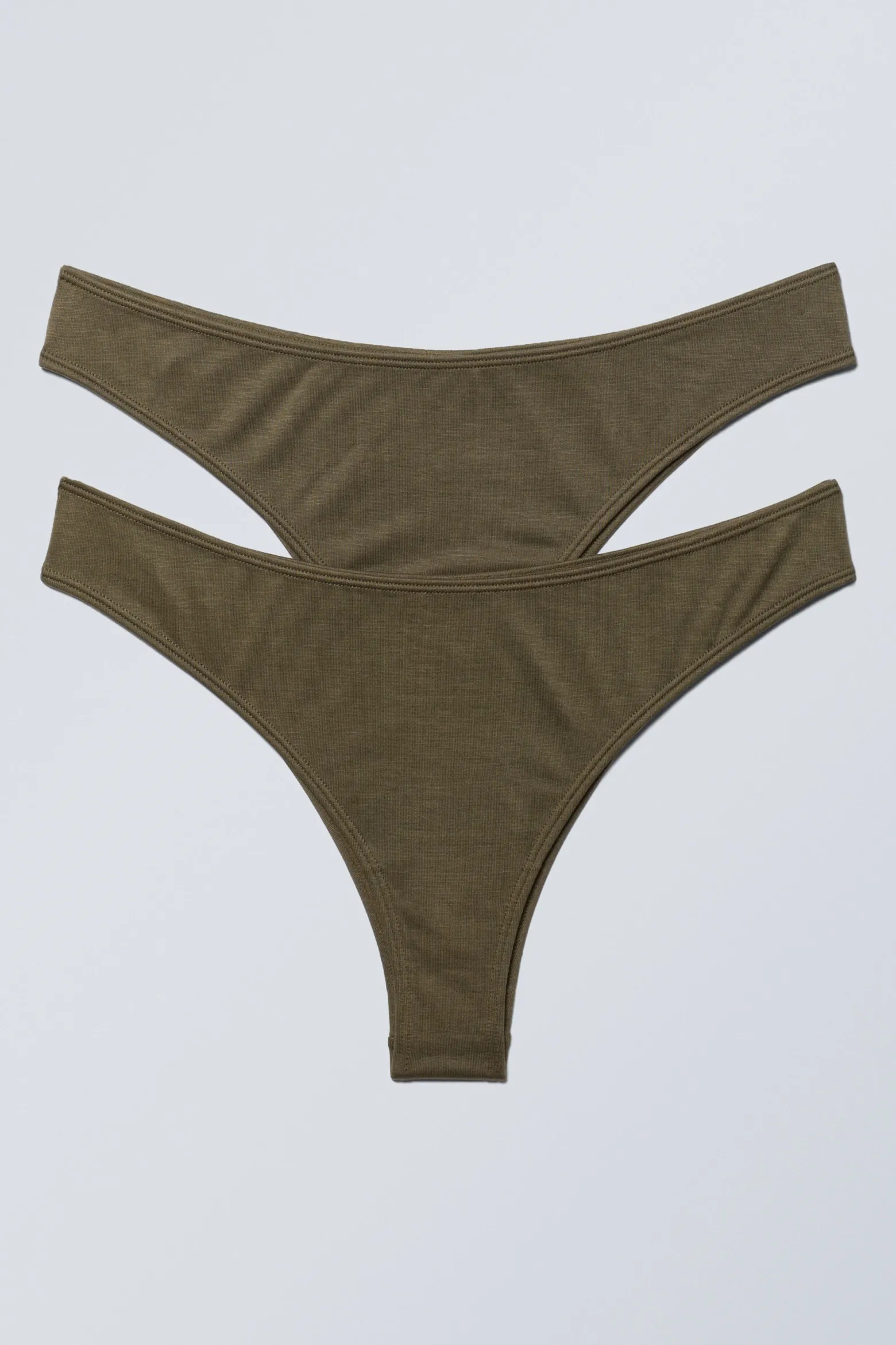 2ER-PACK GEWAGTE BRAZILIAN-SLIPS AUS MODAL|Weekday Outlet