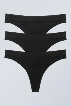3ER-PACK NAHTLOSE TANGAS CAT SOFT MIT HOHER TAILLE|Weekday Cheap