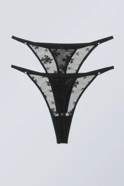 2ER-PACK TANGA-STRINGS AUS SPITZE|Weekday Best Sale