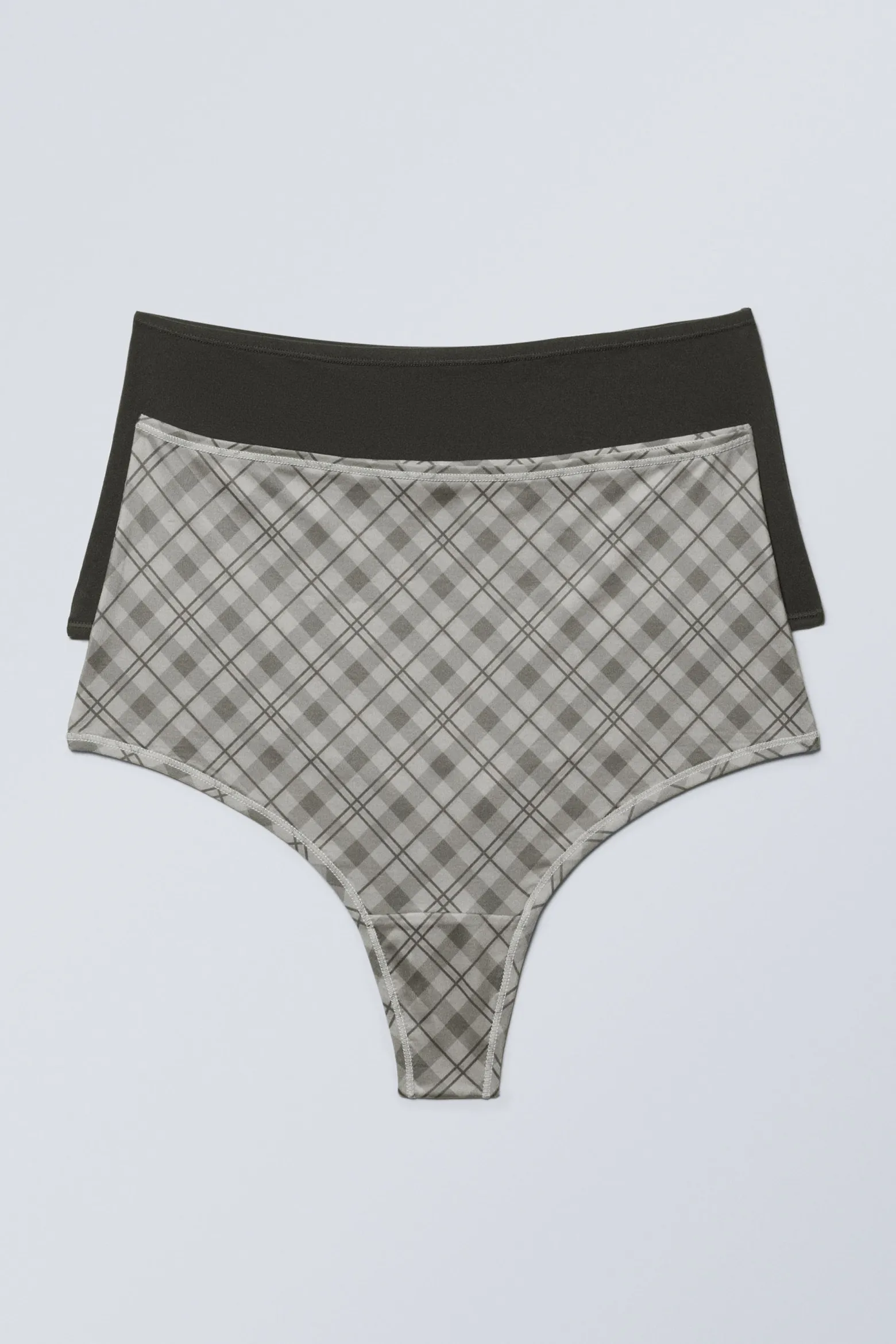 2ER-PACK WEICHE HIGH-WAIST-TANGAS|Weekday Cheap