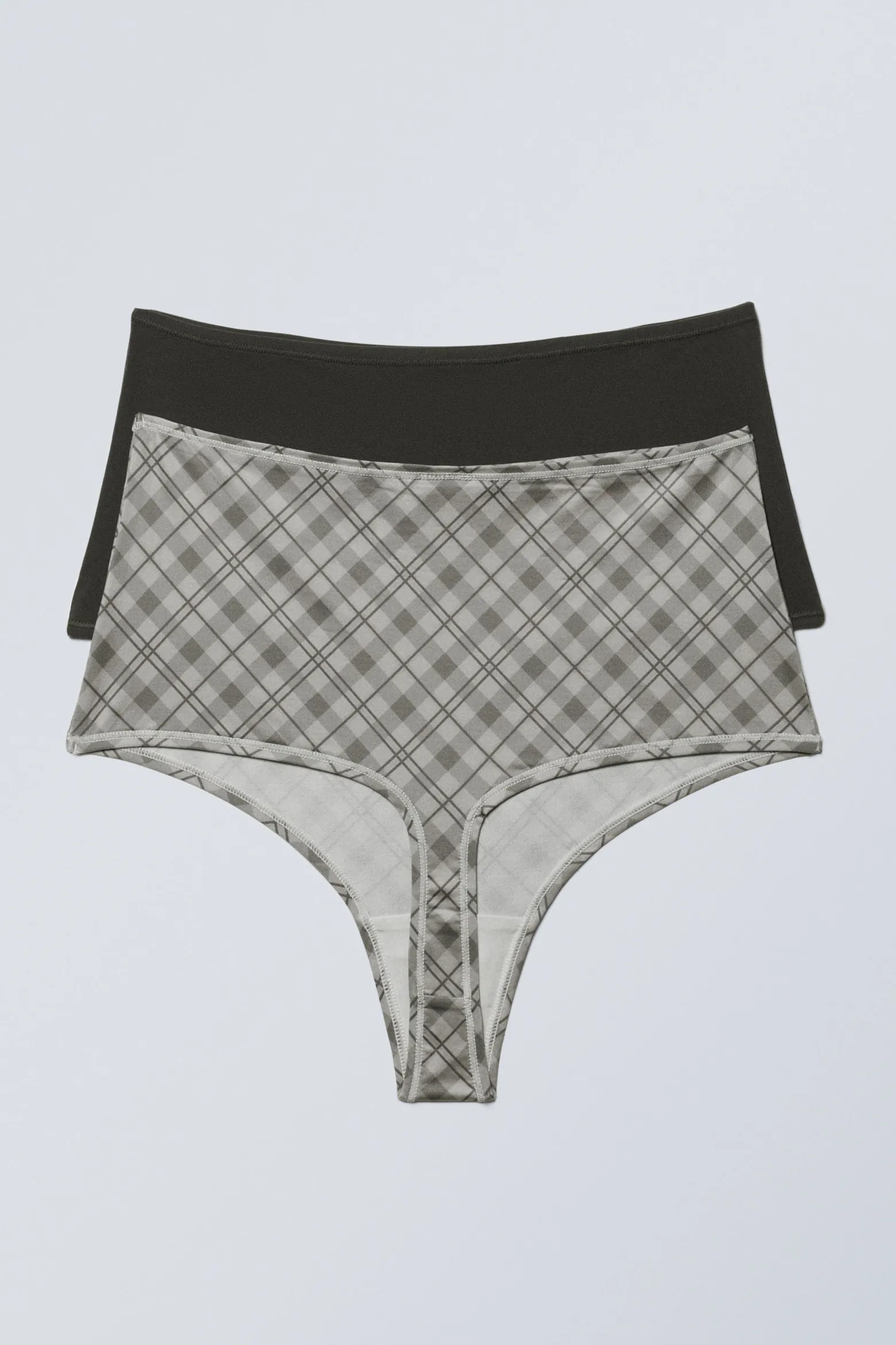 2ER-PACK WEICHE HIGH-WAIST-TANGAS|Weekday Cheap