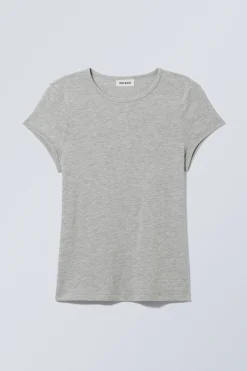 FIGURBETONTES T-SHIRT MIT KURZEN ÄRMELN|Weekday Shop