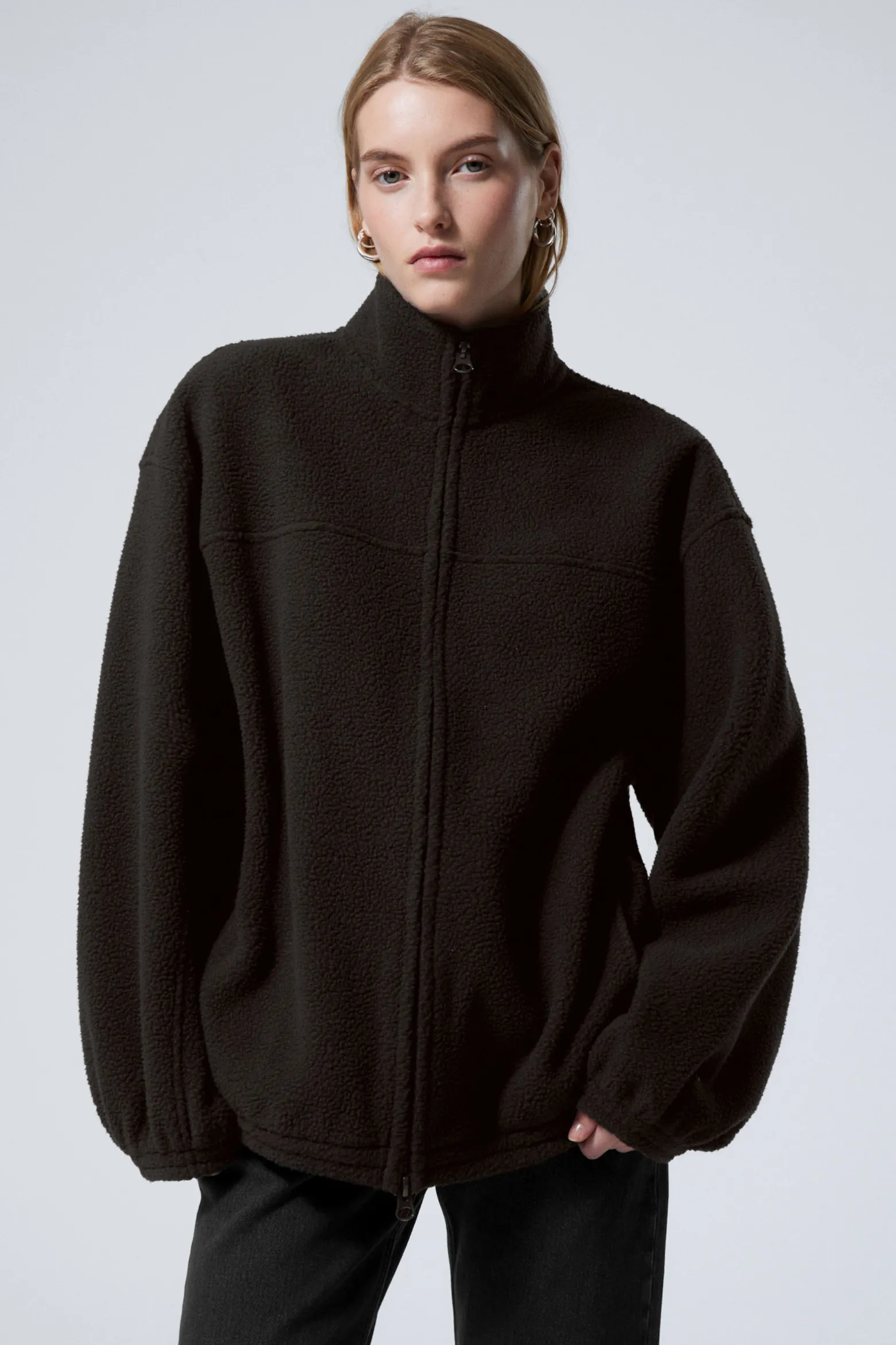 FLEECEJACKE MIT REISSVERSCHLUSS|Weekday Cheap