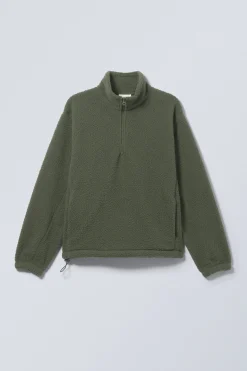 FLEECE-PULLOVER MIT HALF-ZIP|Weekday Shop