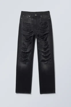 GALAXY – WEITE, GERADE GESCHNITTENE USED-JEANS|Weekday Hot
