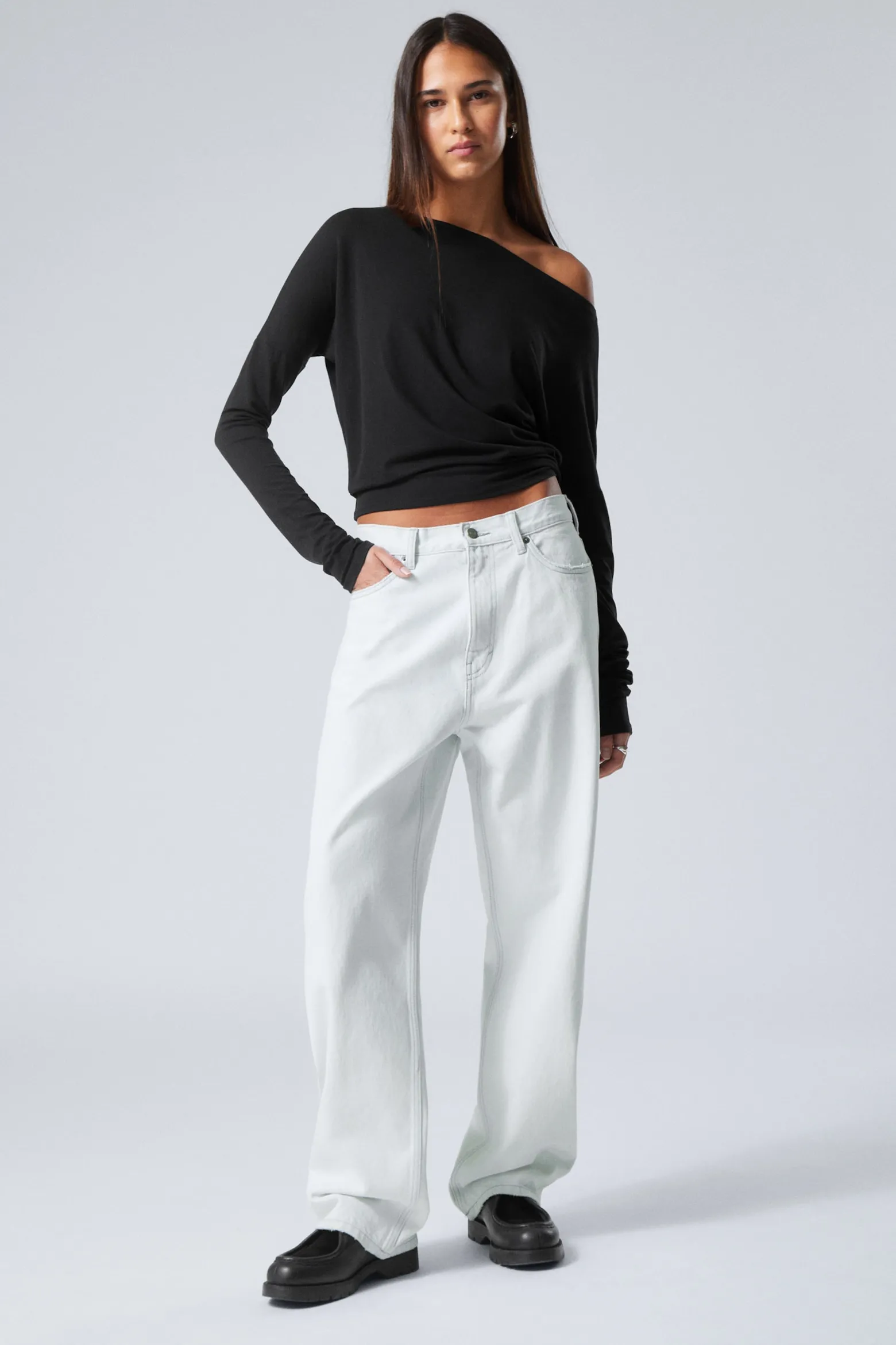 GALAXY LOOSE STRAIGHT LEG JEANS|Weekday Cheap