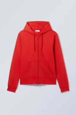 GESCHRUMPFTER KAPUZENPULLOVER MIT REISSVERSCHLUSS|Weekday Clearance