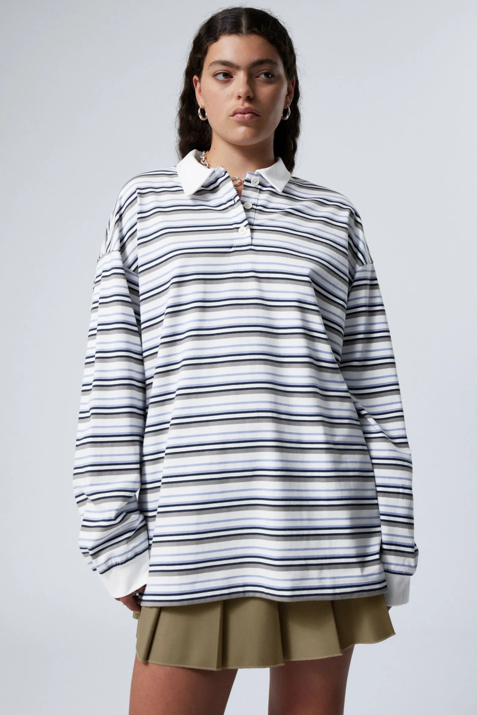 GESTREIFTES OVERSIZED-POLOSHIRT|Weekday Store