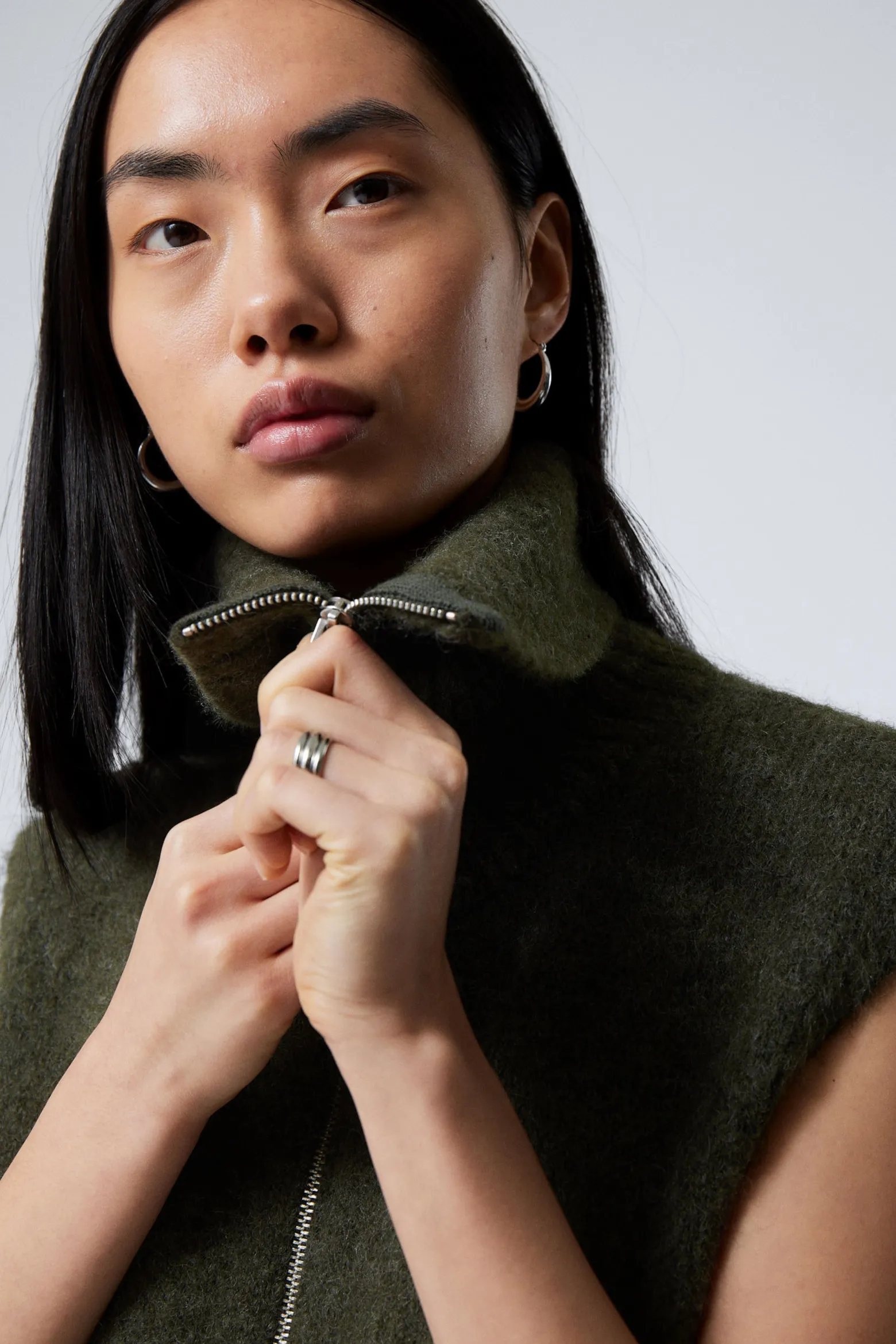 GESTRICKTE ZIP-WESTE|Weekday Clearance