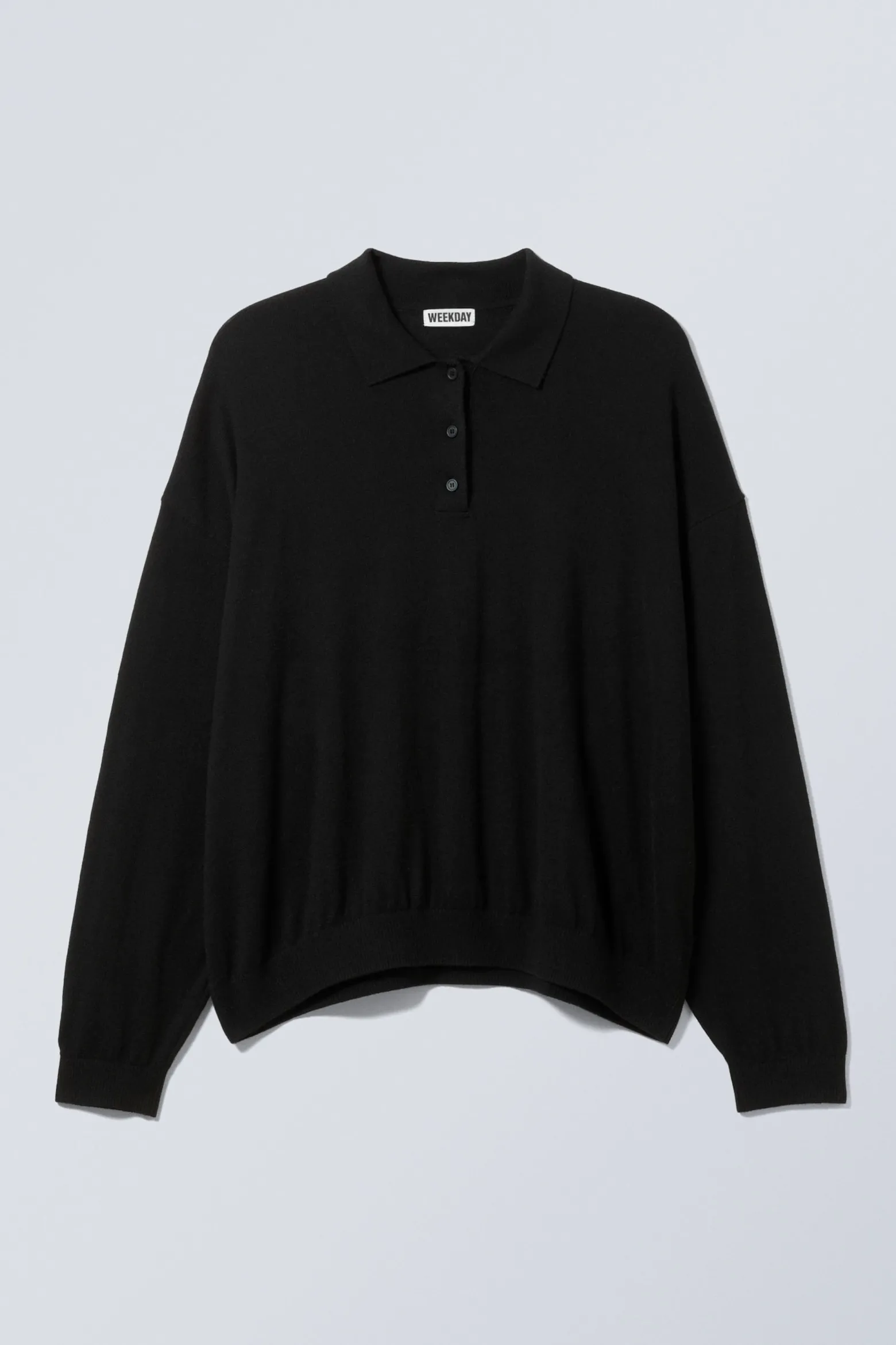 GESTRICKTER PIQUÉ-PULLOVER MIT LOCKERER PASSFORM|Weekday Shop
