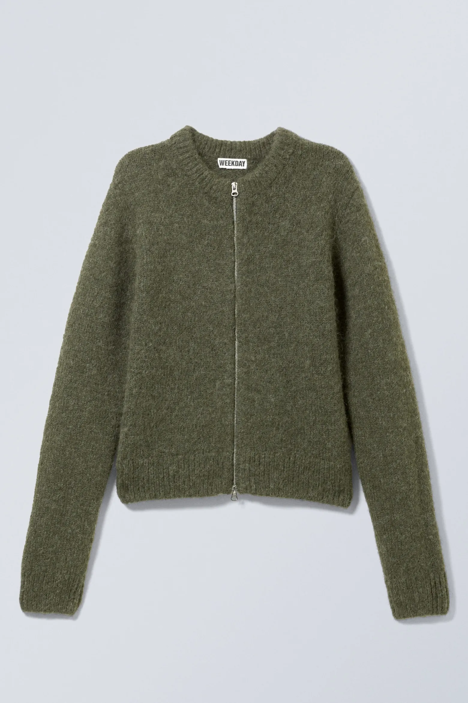 GESTRICKTER ZIP-CARDIGAN MIT SCHMALER PASSFORM|Weekday New