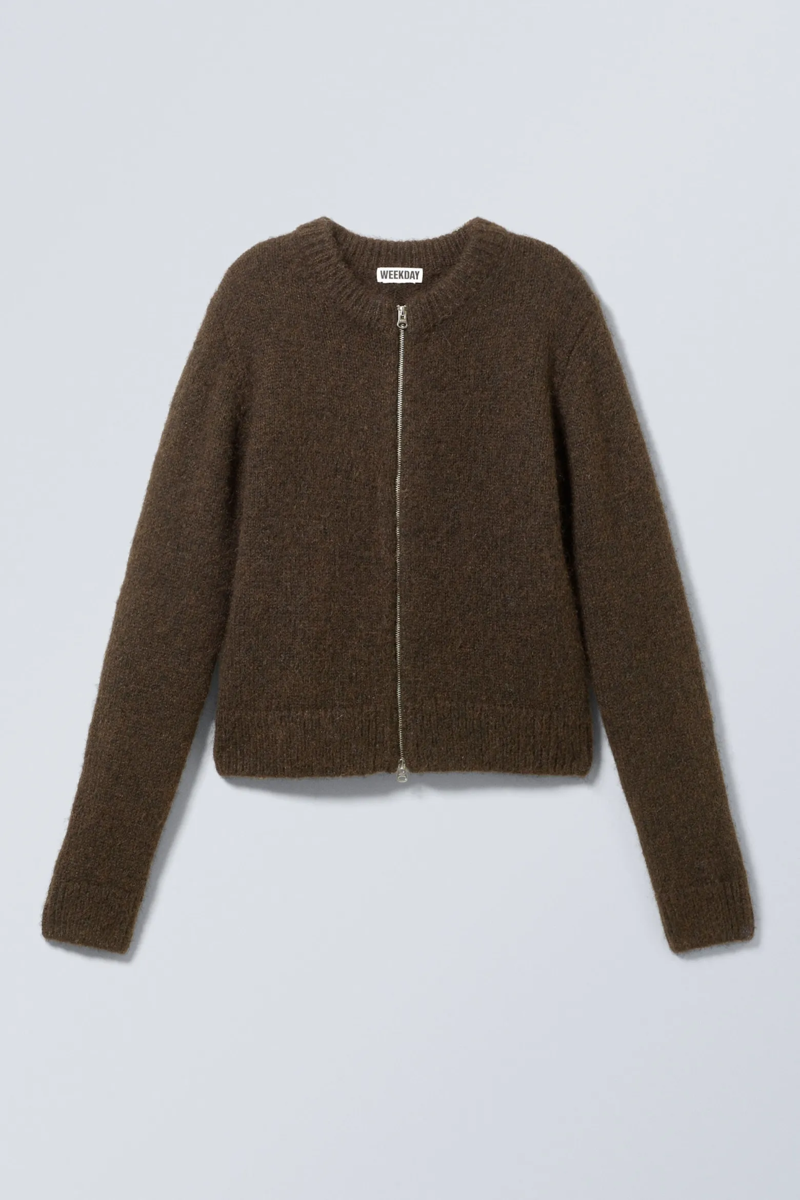 GESTRICKTER ZIP-CARDIGAN MIT SCHMALER PASSFORM|Weekday Outlet
