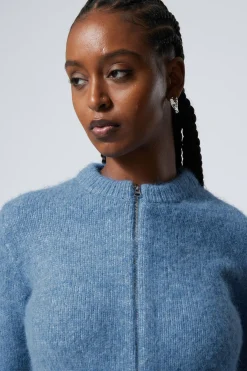 GESTRICKTER ZIP-CARDIGAN MIT SCHMALER PASSFORM|Weekday Best