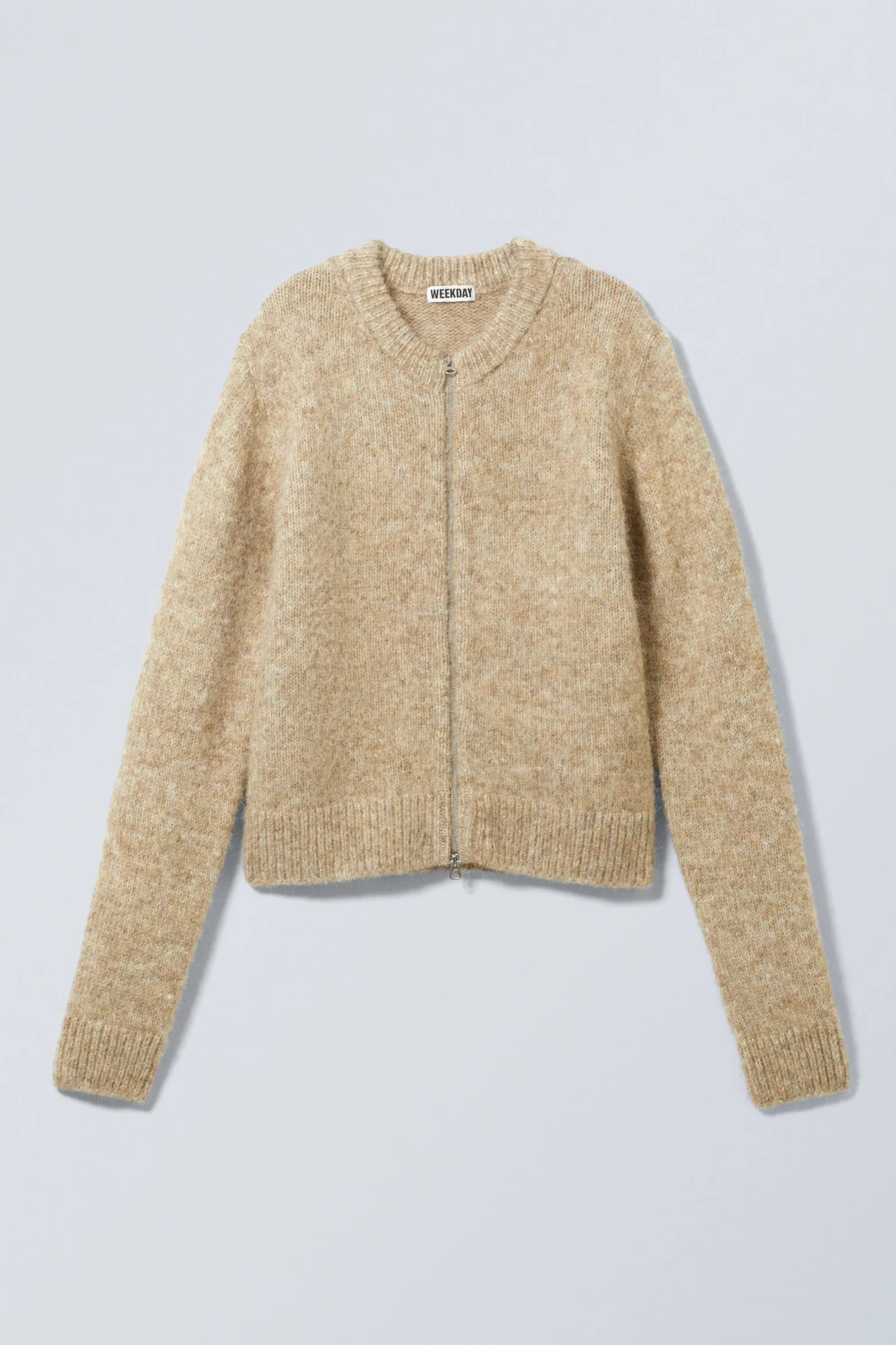 GESTRICKTER ZIP-CARDIGAN MIT SCHMALER PASSFORM|Weekday Online