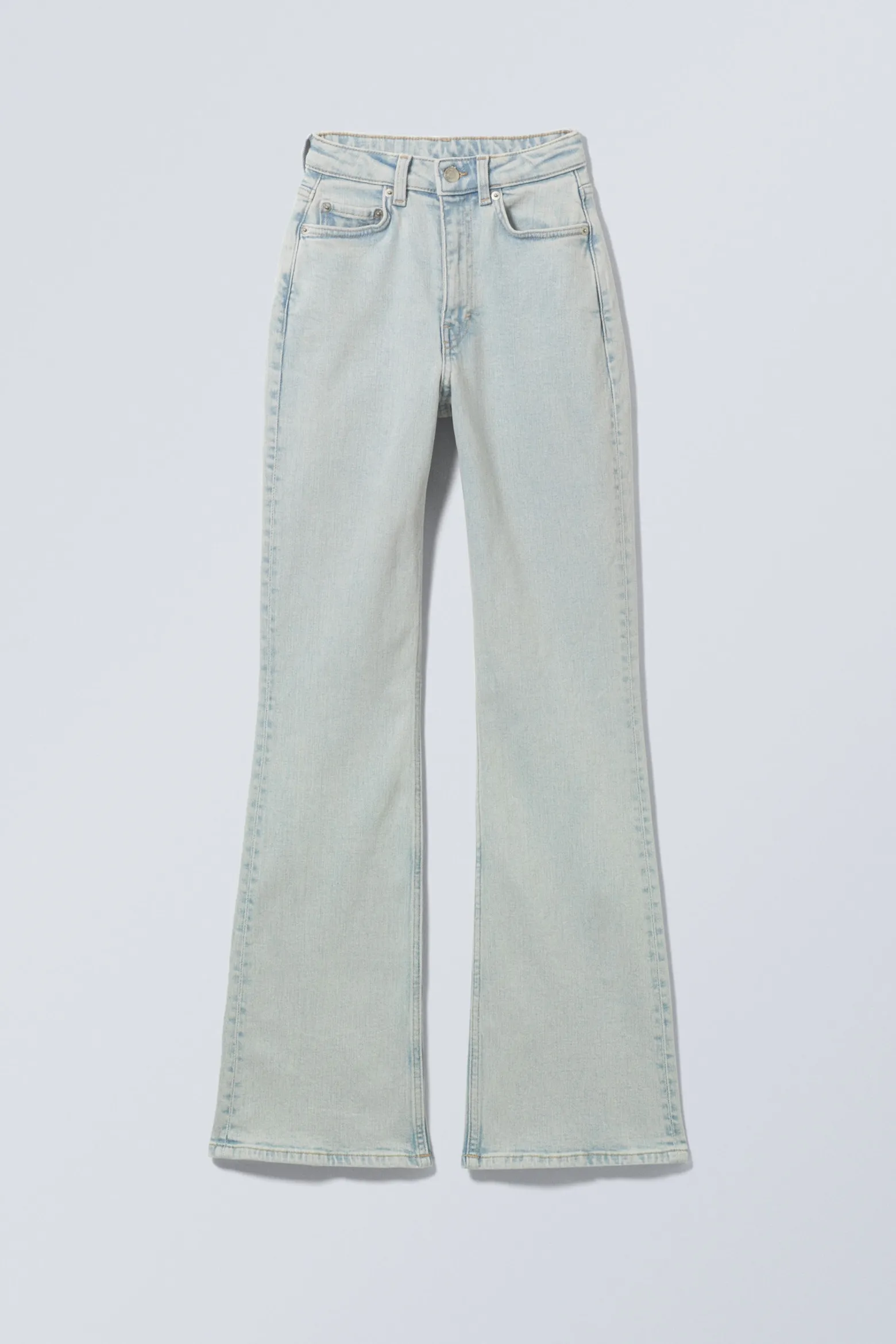 GLOW CURVE HIGH WAISTED REGULAR FLARED LEG JEANS|Weekday Cheap