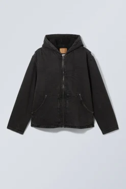 JEANS-FLEECE-JACKE MIT KAPUZE|Weekday Best