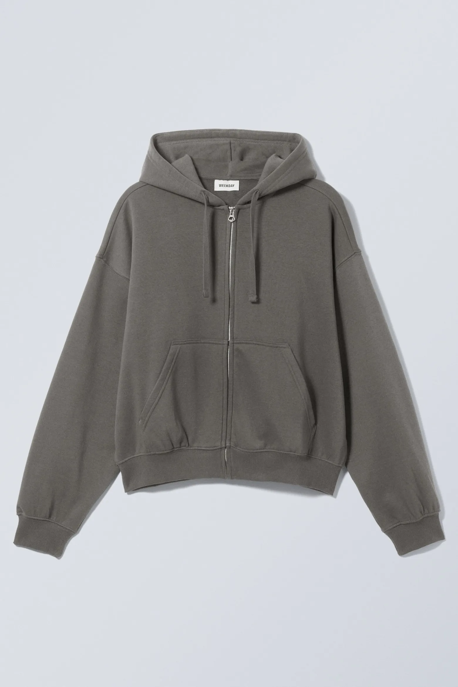 KASTIGER, MITTELSCHWERER HOODIE MIT REISSVERSCHLUSS|Weekday Cheap