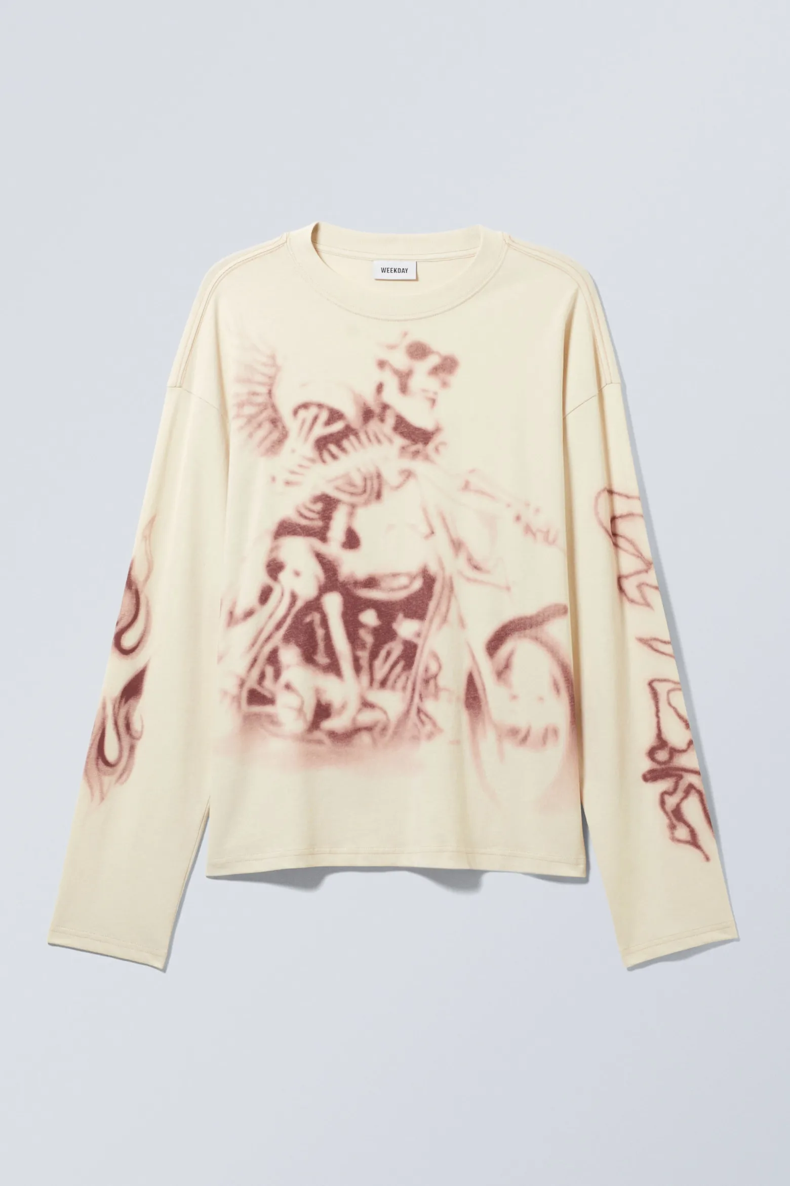 KASTIGES LANGARMSHIRT MIT GRAFIKPRINT|Weekday Online