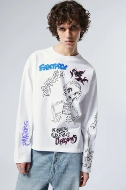 KASTIGES LANGARMSHIRT MIT GRAFIKPRINT|Weekday Best
