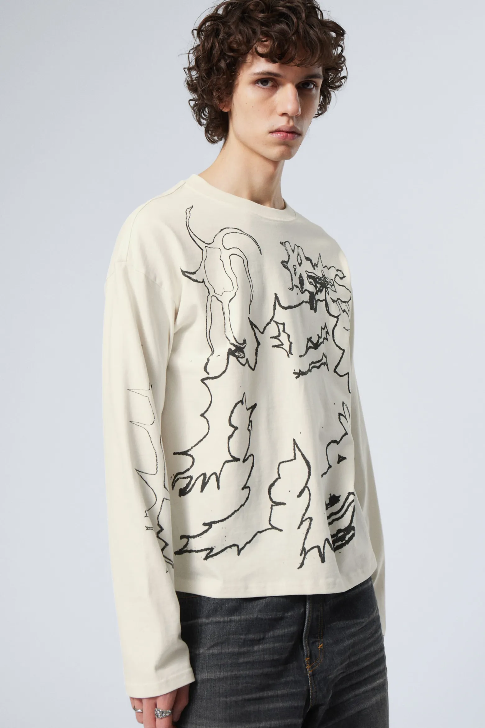 KASTIGES LANGARMSHIRT MIT GRAFIKPRINT|Weekday Flash Sale