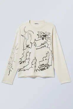 KASTIGES LANGARMSHIRT MIT GRAFIKPRINT|Weekday Flash Sale