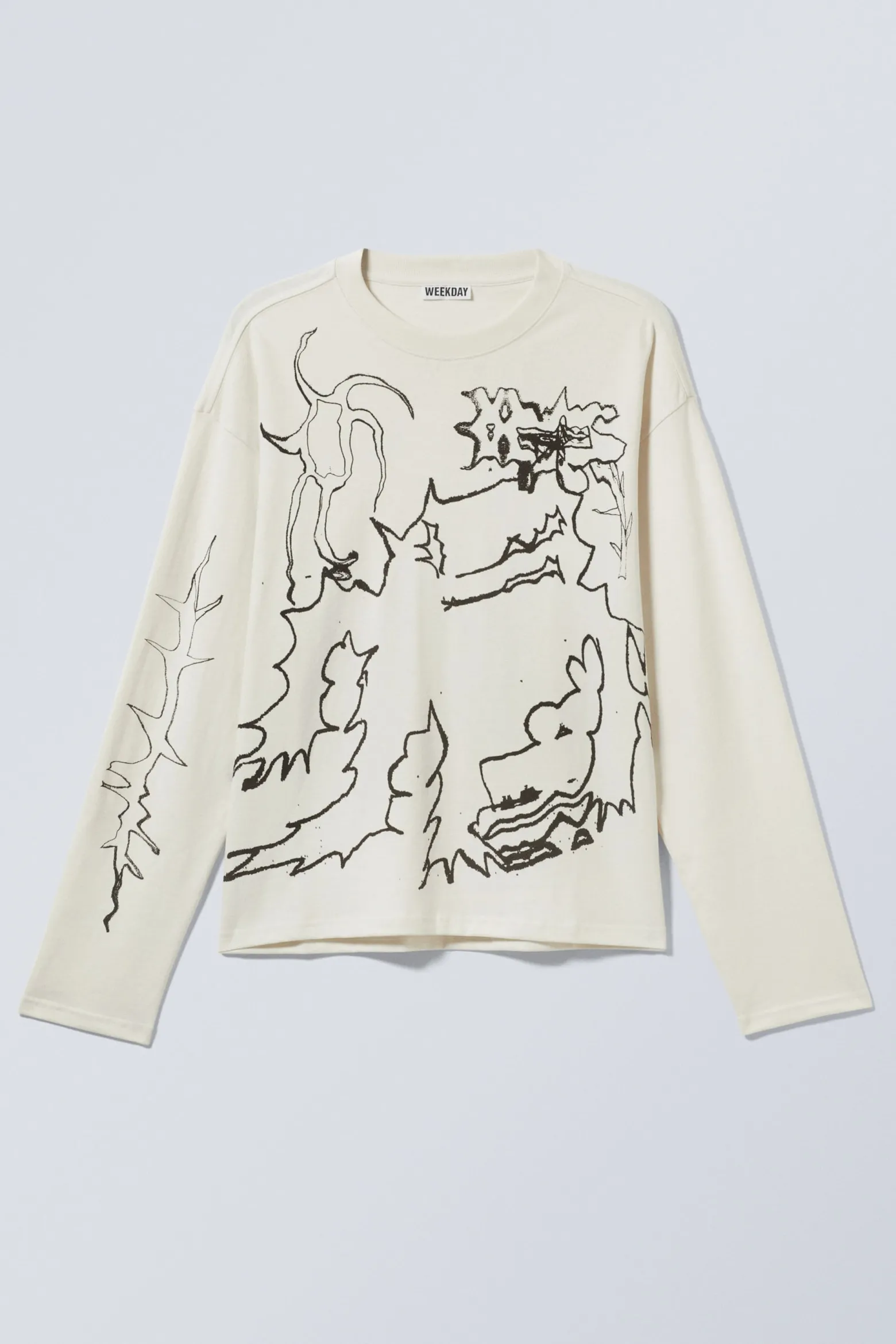KASTIGES LANGARMSHIRT MIT GRAFIKPRINT|Weekday Flash Sale