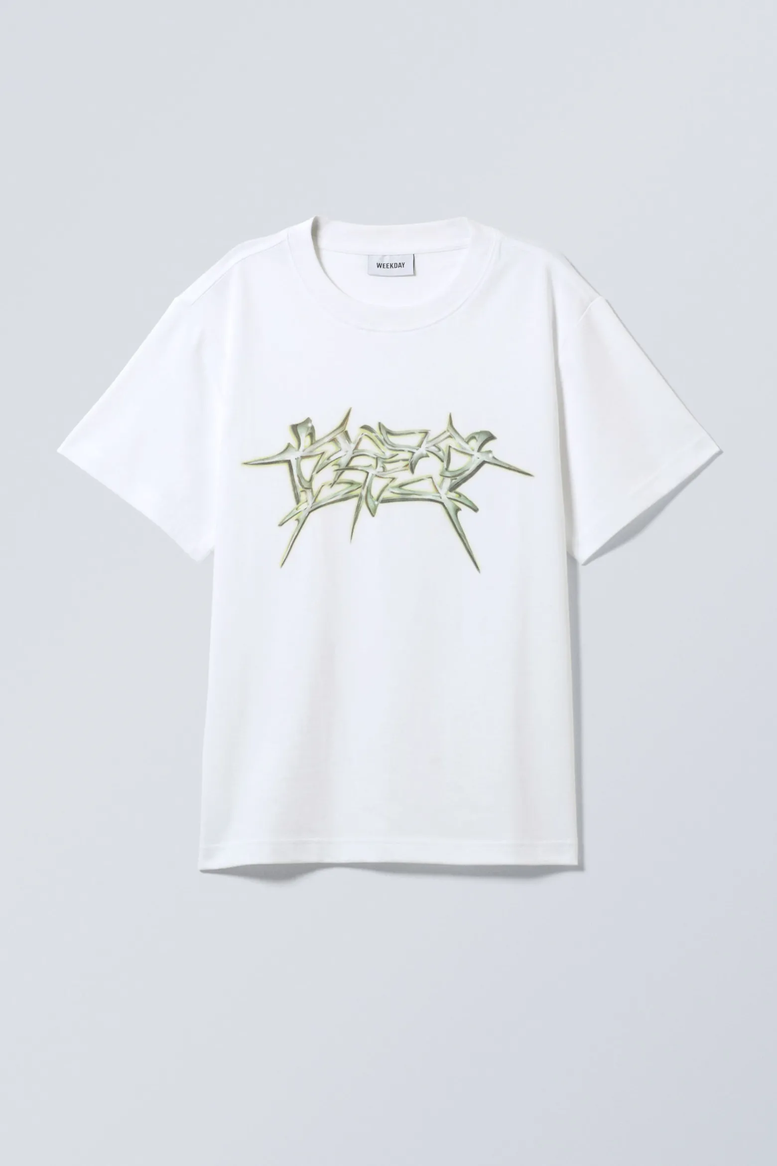 KASTIGES T-SHIRT MIT GRAFIKPRINT|Weekday Hot