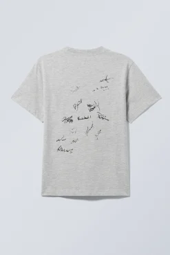 KASTIGES T-SHIRT MIT GRAFIKPRINT|Weekday Hot
