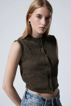 KNITTED SINGLEBREASTED VEST|Weekday Best